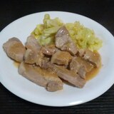 豚厚切り肉の味噌煮
